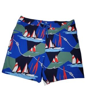 Vineyard Vines OTG Performance Board Shorts Men Size 40 Blue Sailboat Swim Trunk
